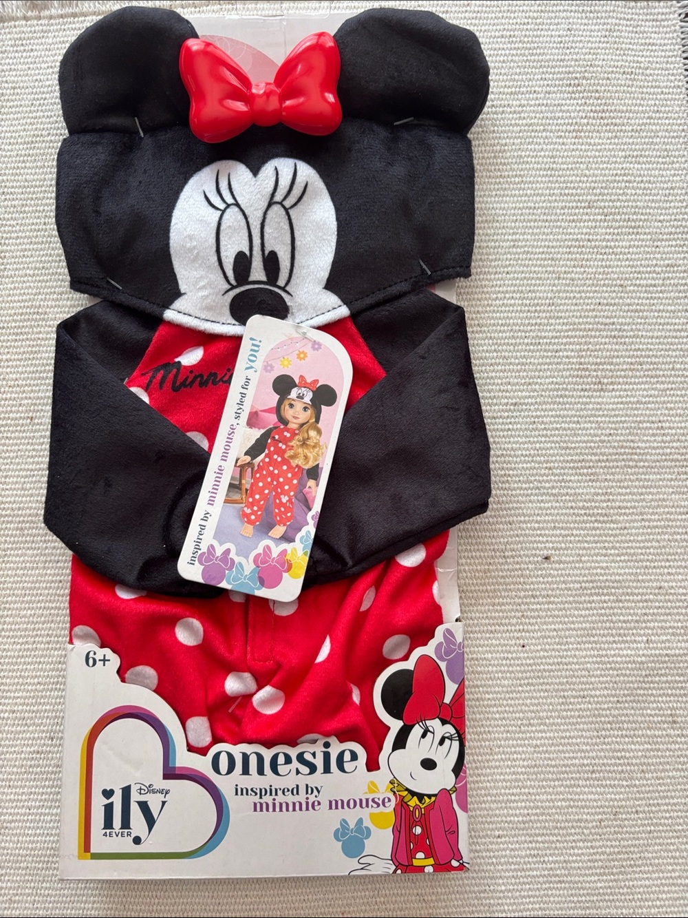 Minnie Mouse Red & Black Onesie 18” Doll Costume Disney iLY4ever